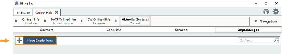 Empfehlung erstellen - aktueller Zustand
