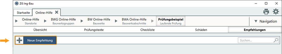 Empfehlung erstellen - laufende Prüfung