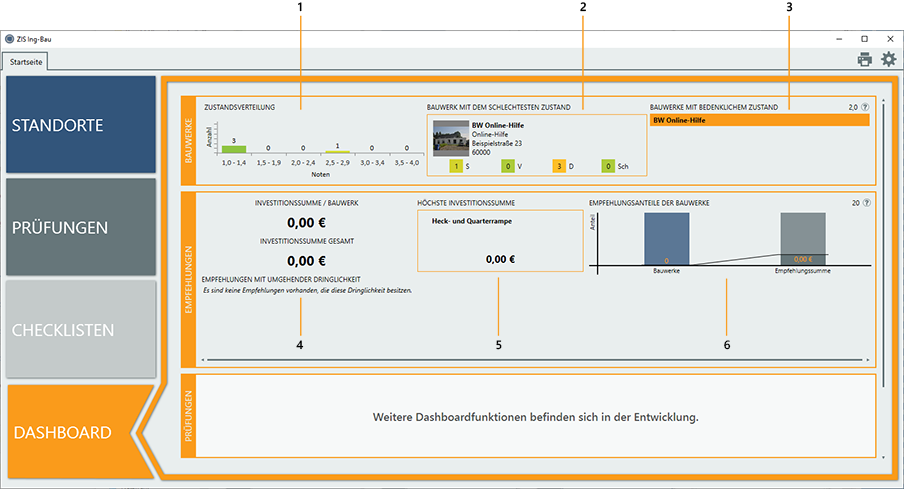Maske Startseite - Dashboard