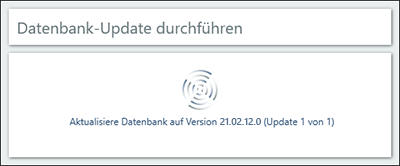 Datenbankupdate wird ausgeführt - Fenster