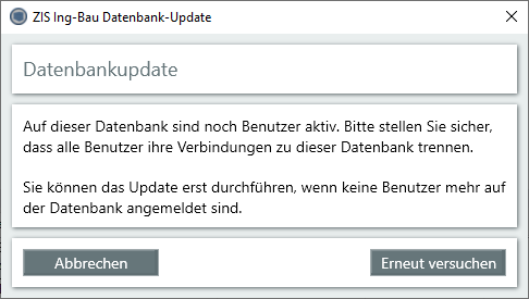 Datenbankupdate aktive Benutzer - Fenster