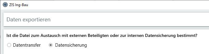 Export - Datensicherung