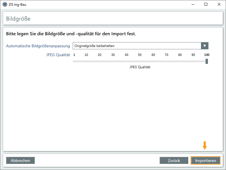 Import Bildgröße