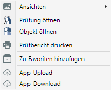 Maske Prüfung - Erweitertes Menü
