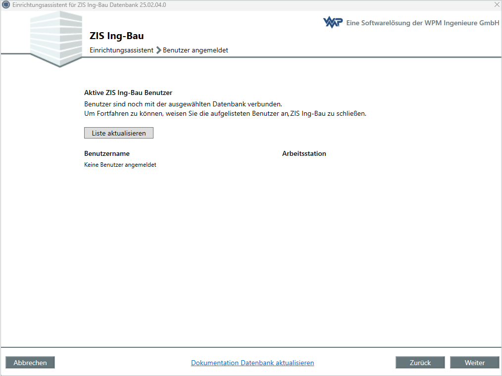 Datenbank aktualisieren - Benutzer angemeldet 2