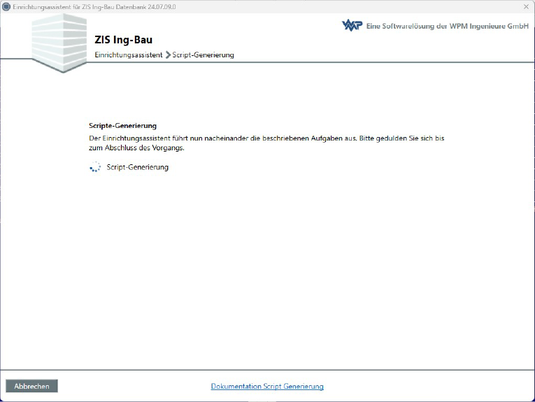 Einrichtungsassistent Script - Generierung