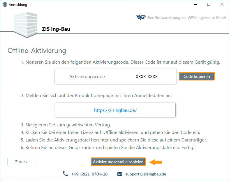 Offline aktivieren - Fenster