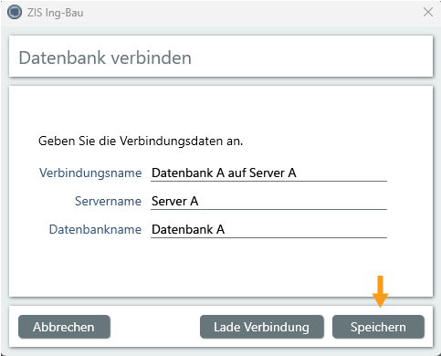 Datenbank verbinden - Verbindung bearbeiten