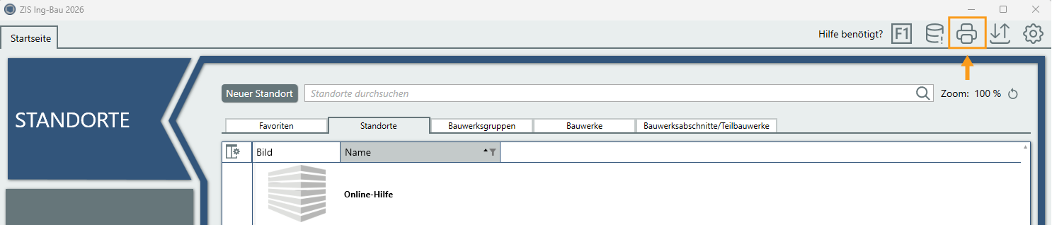 Drucken Menü