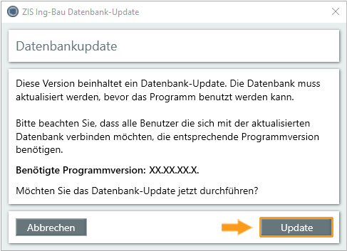 Datenbankupdate - Ausführen neutral