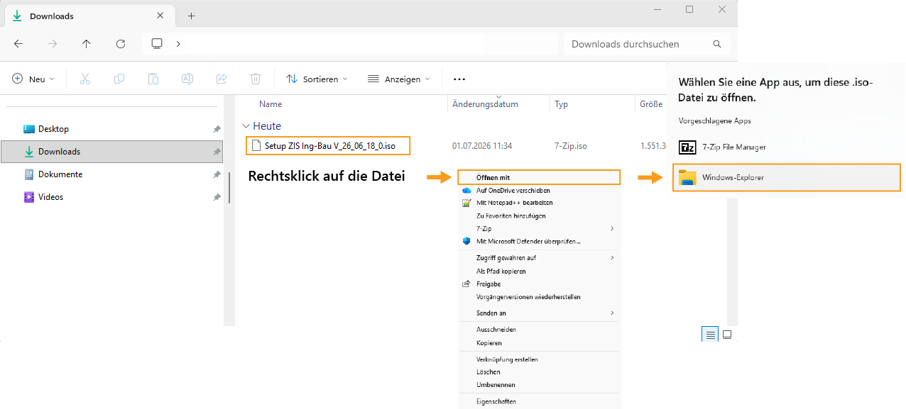 Installation - ISO einbinden