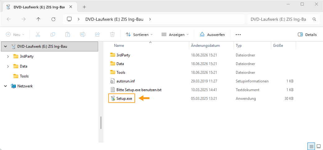 Installation - Setup starten