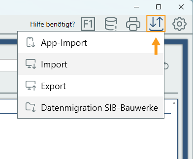 Import / Export Auswahl
